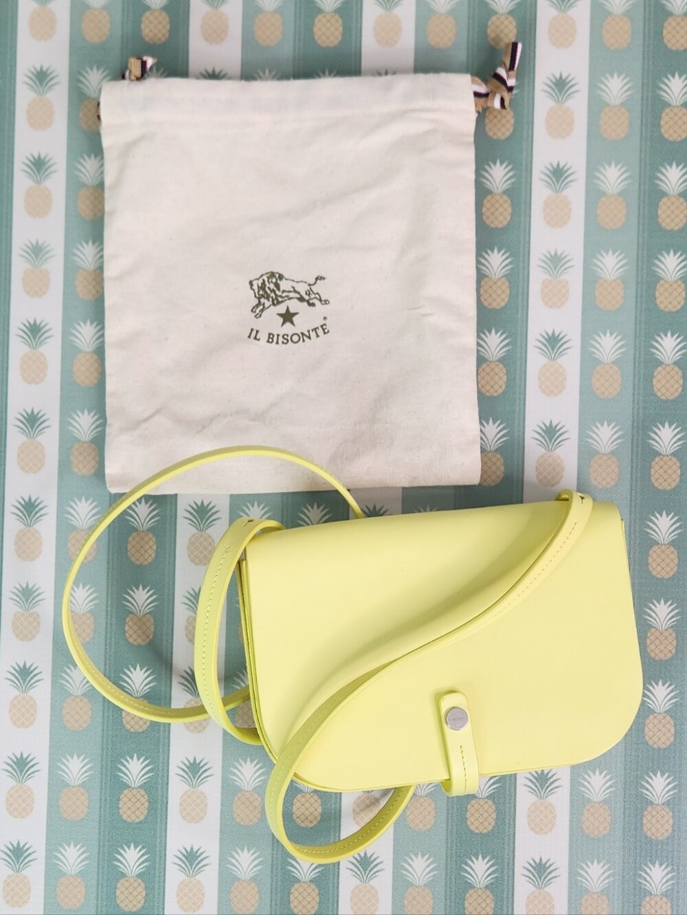 Il Bisonte Tondina Leather Crossbody Bag In Yellow